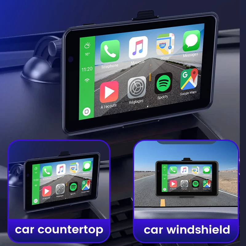 Автомобильный портативный беспроводной планшет Apple CarPlay с 7-дюймовым IPS-экраном