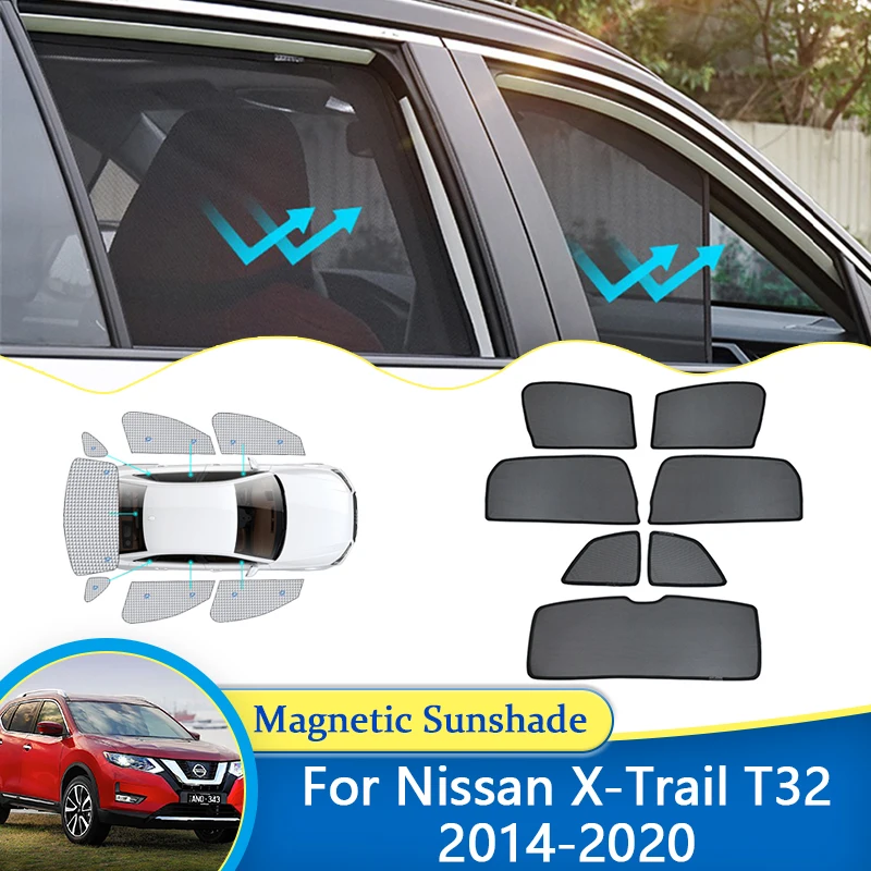 Для Nissan X-Trail X Trail XTrail Rogue T32 2014 ~ 2020 Магнитный солнцезащитный козырек на лобовое