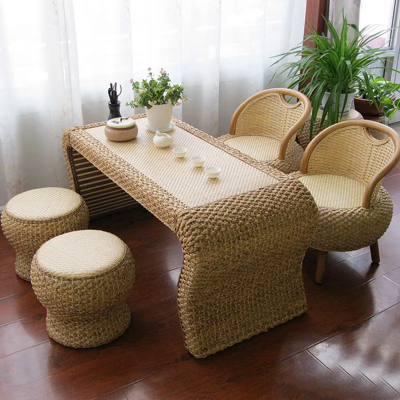 

Rattan Living Room Furniture Coffee Table Simple Modern Small Apartment Bedroom Tea Tables Balcony Tatami Rectangular Side Table