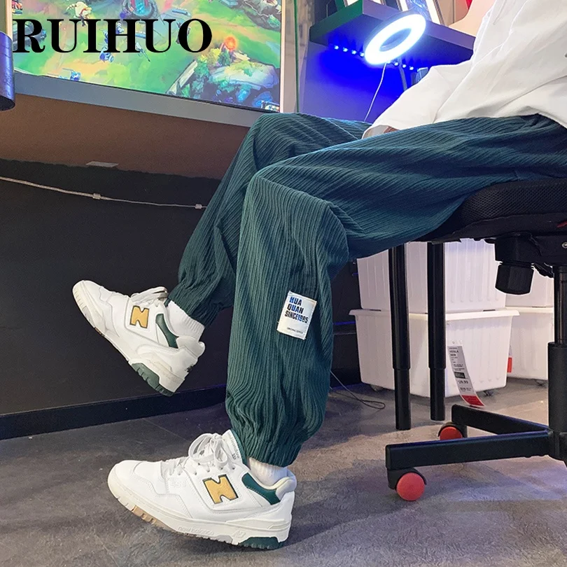 

RUIHUO Corduroy Pants Men Clothing Fashion Chinese Size 3XL Casual Streetwear Trousers Mens Joggers 2022 Spring New Arrivals