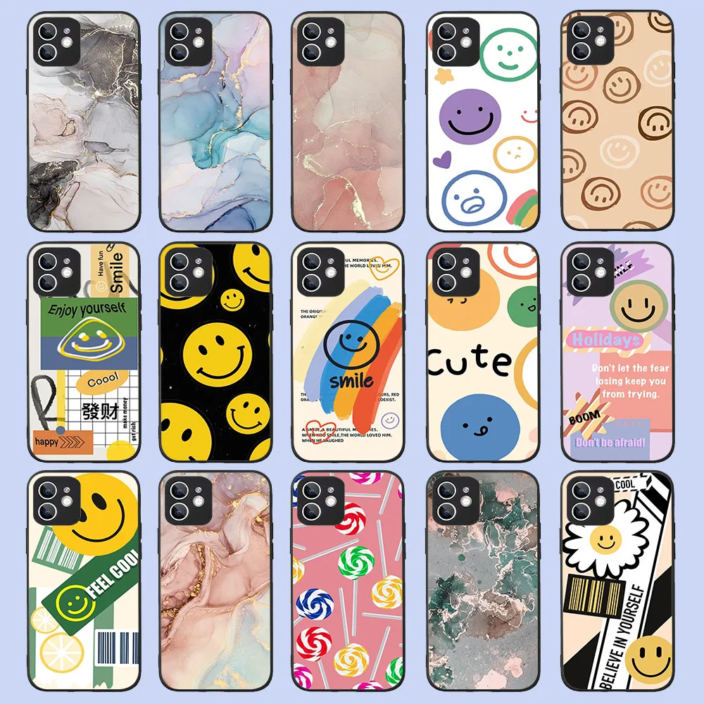 

SJ-61 Smiley Marbling Silicone Case for Huawei Nova 2 2i 3 3i 4E 5T 7 SE Y5P Y6 Y6S Y6P Y7 Y9 Prime Lite