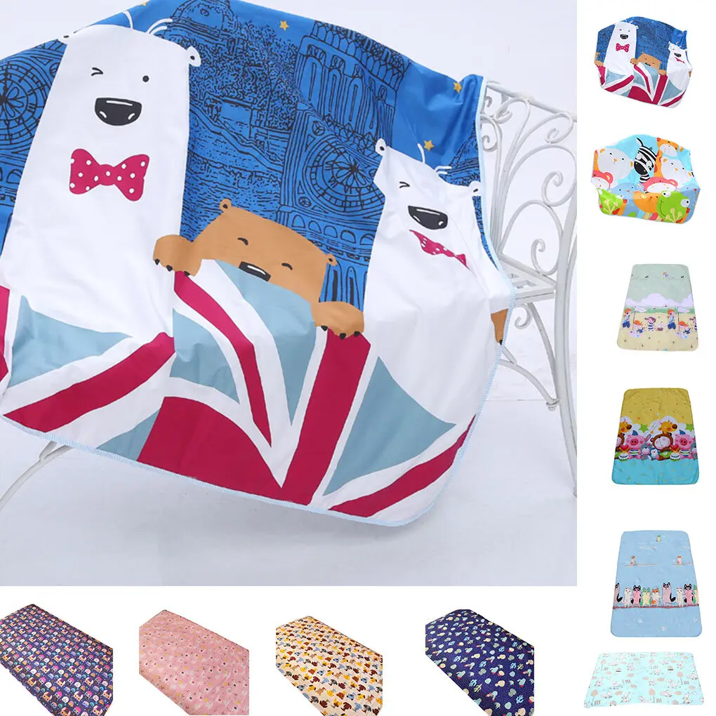 

Baby Waterproof Sheet Urine Changing Pads Cartoon Reusable Infant Bedding Nappy Burp Mattress Changing Mat