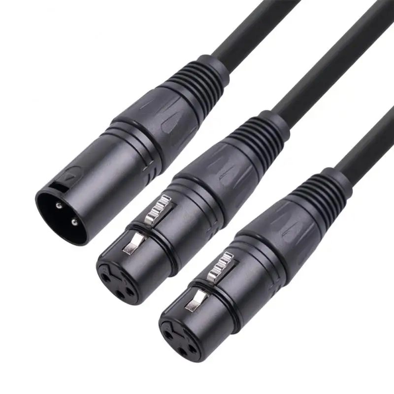 

Aux Cable Xlr Male To Dual Xlr Female Audio Cable Noise Reduction High-fidelity Transmission Hifi Audio Card Adapter Cable Hifi
