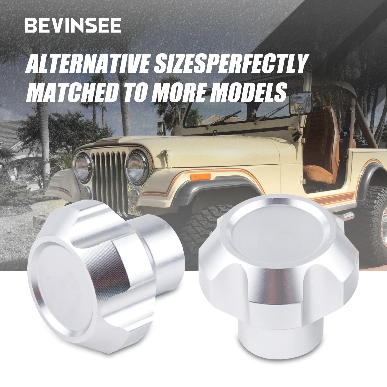 Комплект ручек приборной панели BEVINSEE для Jeep CJ5 CJ7 CJ8 1976-1986 6 шт. (черный/серебристый)