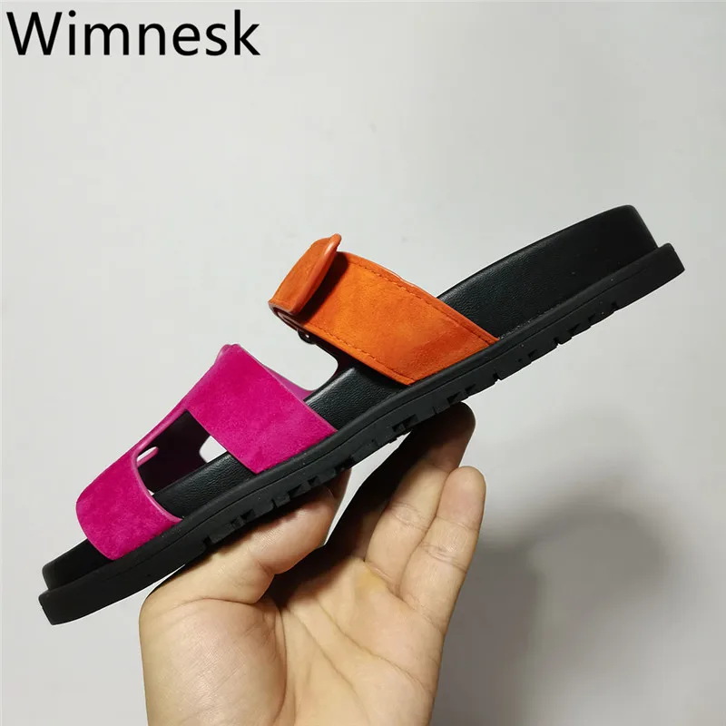 

Тапки женские из натуральной кожи, повседневные шлепанцы на плоской платформе, с круглым носком, пляжная обувь для отдыха, лето 2023