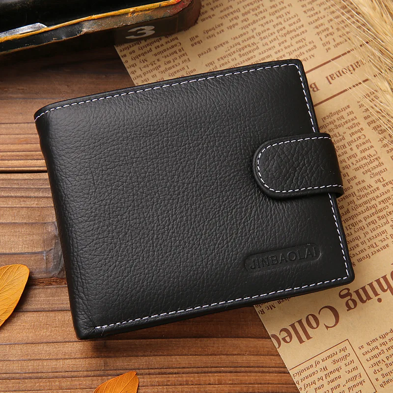 

Men Wallet Slim Bifold Genuine Leather Male Brand Wallets Coin Bag Card Holder Clutch Foldable Purse For Man Hasp Design Cartera