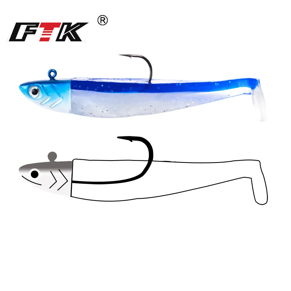 

FTK Black Minnow Lead Hook 5g 12g 25g Soft Bait Bass Fishing Shad Swimbait Pike Jig Head T-Tail Fishing Lure Artificial Bait
