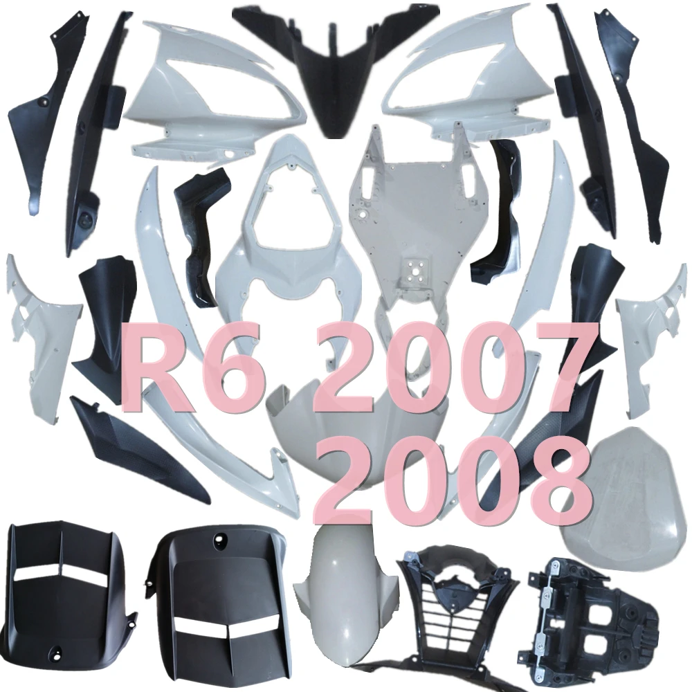 

For Yamaha YZF 600 YZF R6 2007 2008 Bodywork Fairing Unpainted Components Injection Molding ABS Cowl Body Plastic parts