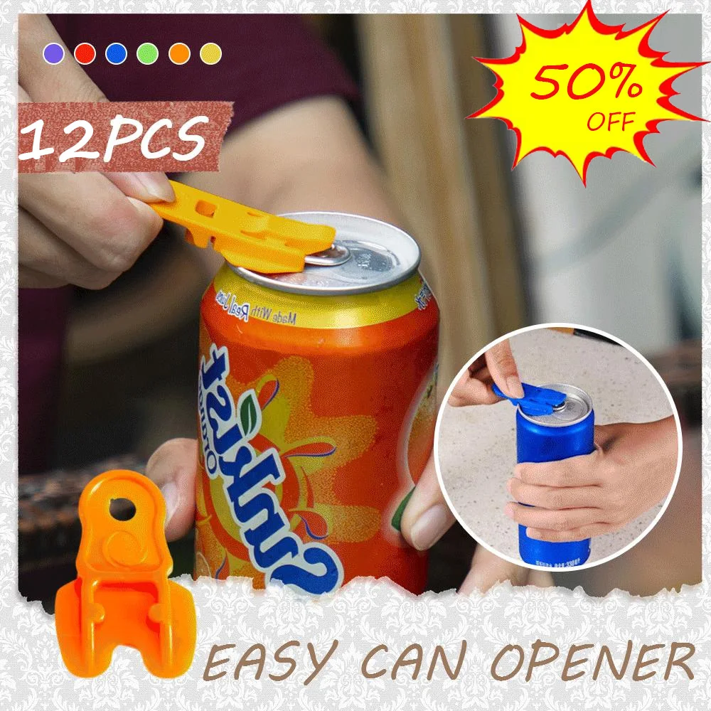 

New Easy Can Opener 6/12PCS Pack Plastic Beverage Drink Barricade Cover Random Color Easy to Use Kitchen Accessories