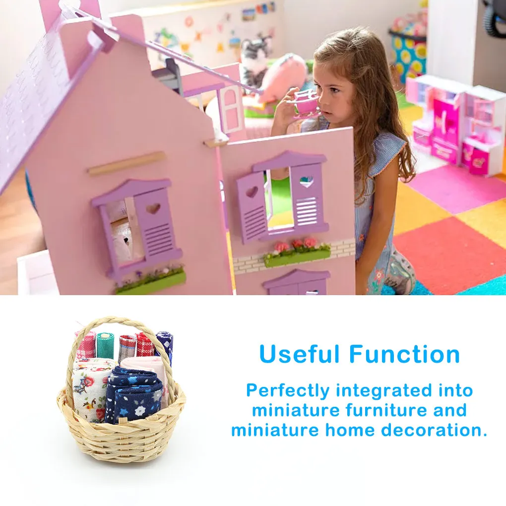

Маленький домик, маленькая корзина из ткани, миниатюрный аксессуар, набор для рукоделия, легкая мебель ручной работы, модель, детские подарк...