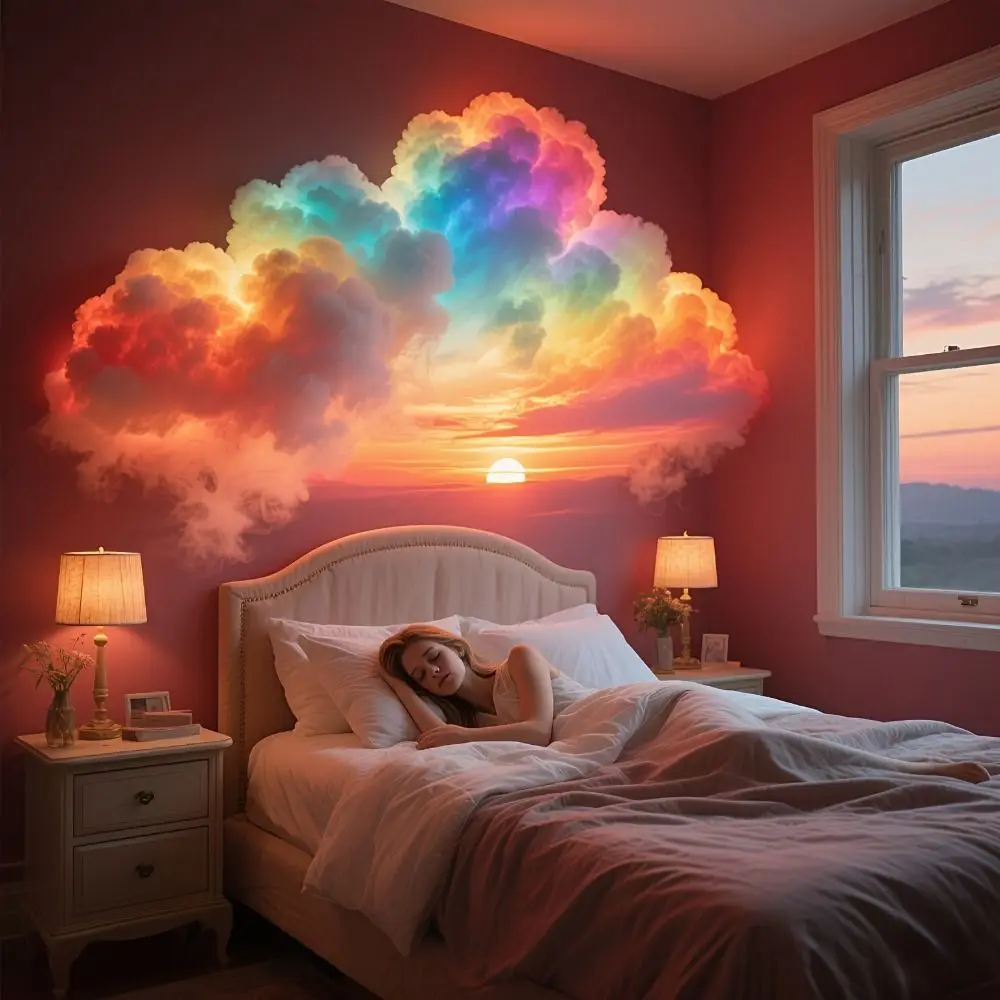Фото Регулируемая светодиодная лампа-облако Thundercloud, многоцветная, с USB-питанием, динамическая подсветка, с пультом ДУ, Cotton Cloud №2