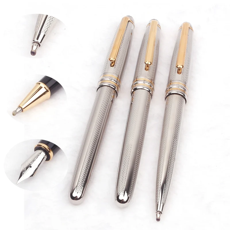 

Luxury Mb Masterpiece Ballpoint Pen Metal Fishnet Pattern Rollerball Fountain Pen Business Writing Gift 163