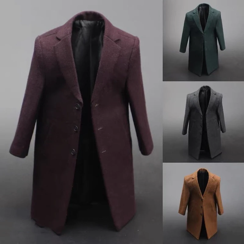 

1/6 Scale Fashion Classic Men's Cloth Rich Man Ben Affleck Black Coat Casual Long Windbreaker Suit Pants for 12'' Action Figure