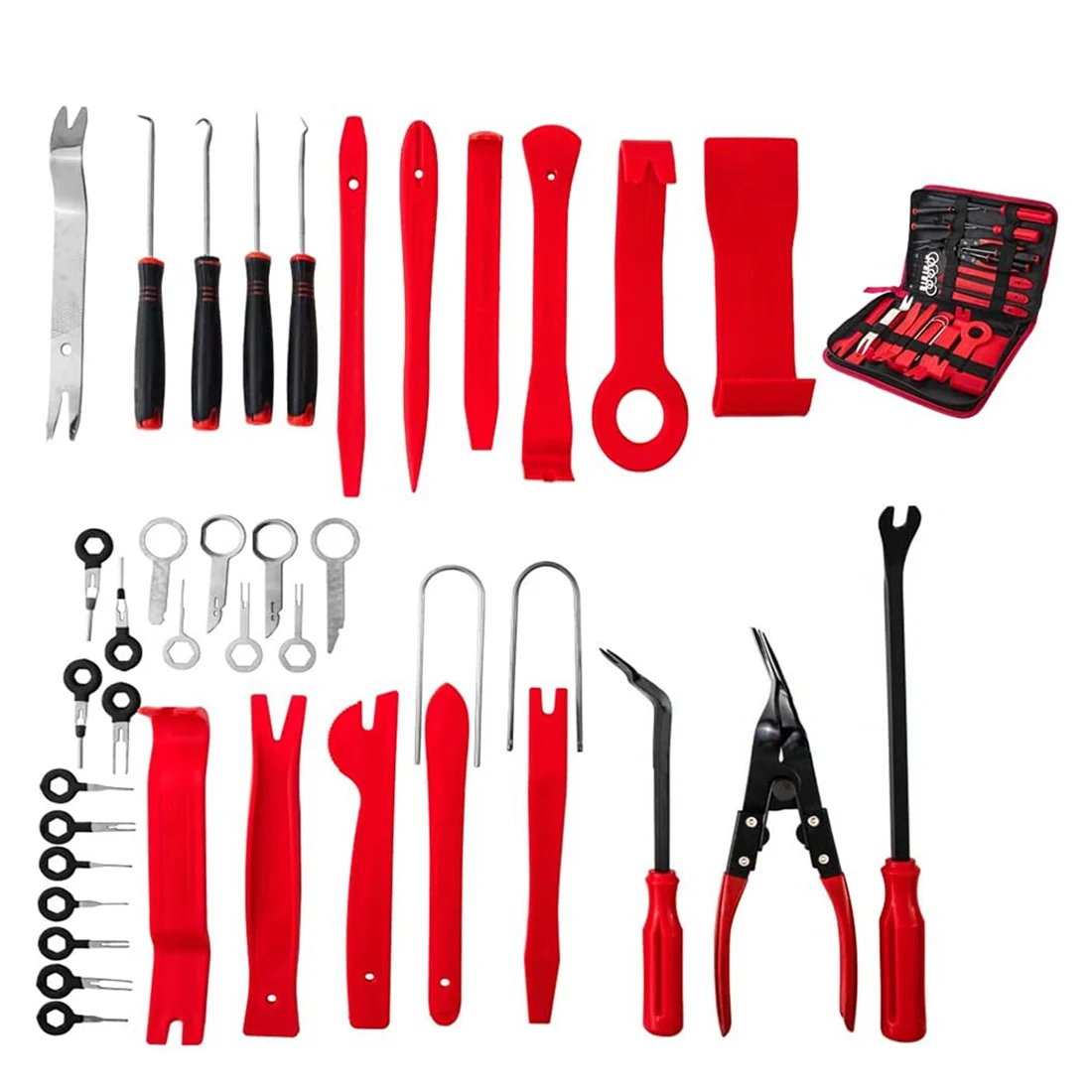 

39Pcs Trim Removal Tool, Car Panel Tool Stereo Removal Tool Kit, Auto Panel Door Audio Removal Tool Kit with Storage Bag