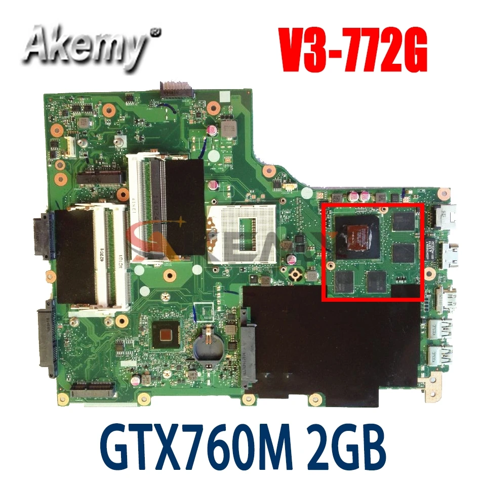 

AKemy MAIN_BD_GDDR5 REV:2.0 GTX760M 2GB DDR5 NBM8S11001 Motherboard for Acer Aspire E1-772 V3-772 V3-772G V3-731 V3-731G