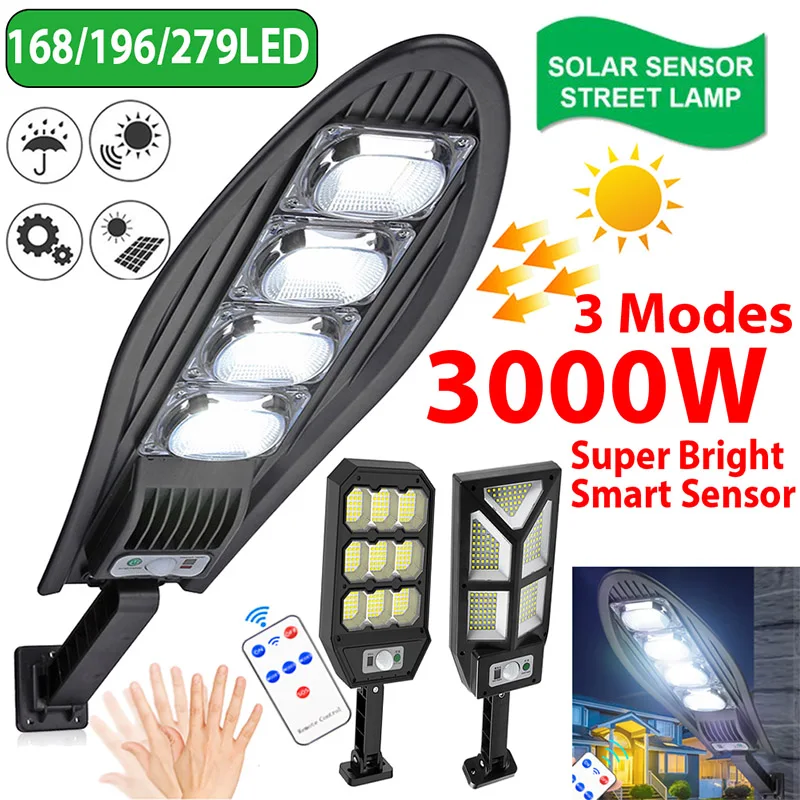 

LED Solar Street Lights Solar Wall Lamp Outdoor Solar Lamp With 3 Mode Motion Sensor Lamp 3000W Night Light For Garden Decor