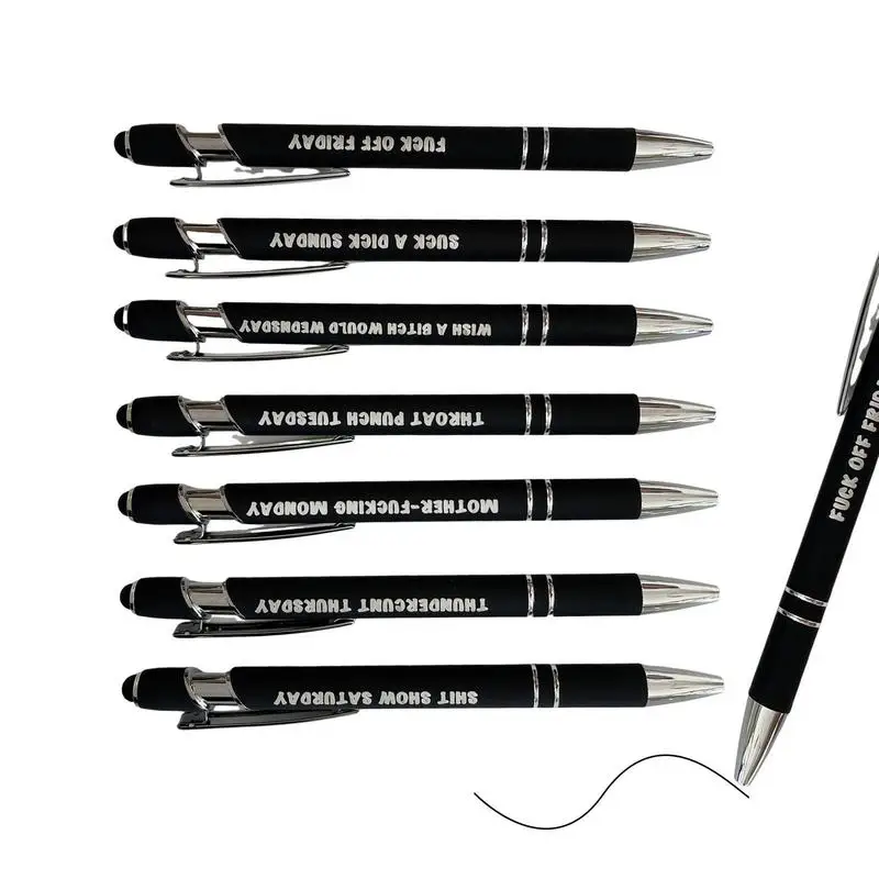 

Шариковая ручка со стилусом, 7 шт., забавная многофункциональная шариковая ручка, портативный стилус, ручка для заметок, напоминания о списках дел