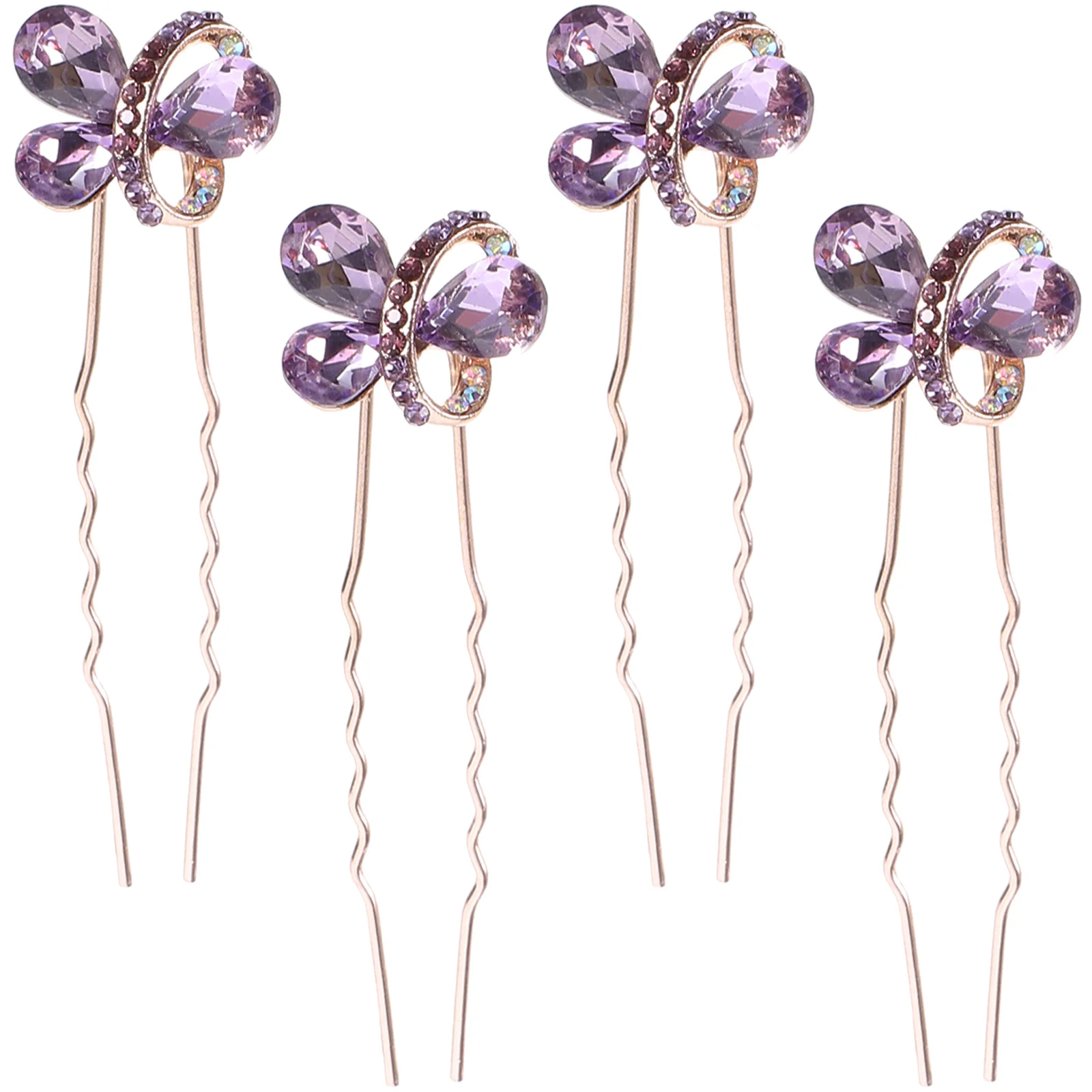 

4pcs Vintage Hair Sticks Rhinestone Inlaid Hairpin Women Hair Decoration