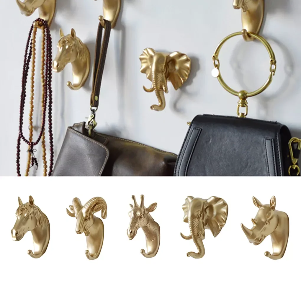 

5 Styles Wall Hanging Hook Vintage Deer Head Animal for Hanging Clothes Hat Scarf Key Deer Horns Hanger Rack Wall Decoration