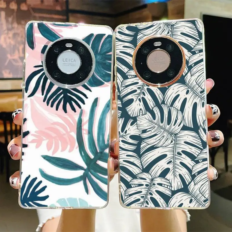 

Palm tree Leaves Plant Flower Phone Case for Samsung S21 A10 for Redmi Note 7 9 for Huawei P30Pro Honor 8X 10i cover