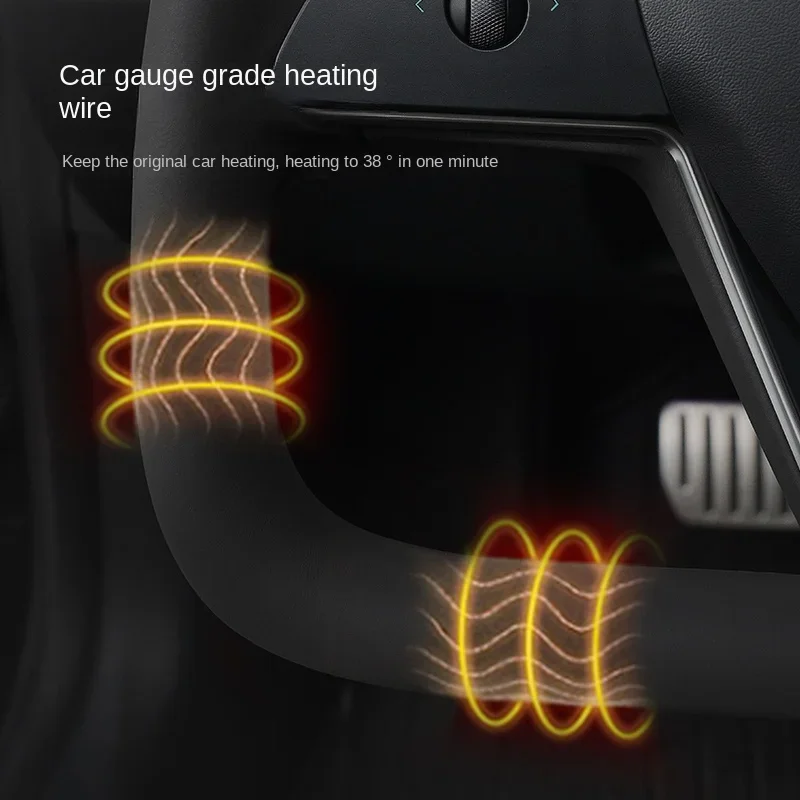 Рулевое колесо с ямочной ручкой в стиле киберпак для модели Tesla 3/Y 377 мм