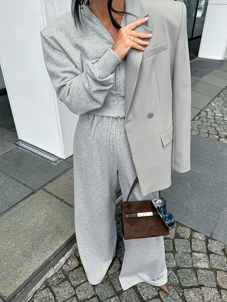 Aynaray женский однотонный спортивный костюм на зиму и весну 2024 комплект одежды