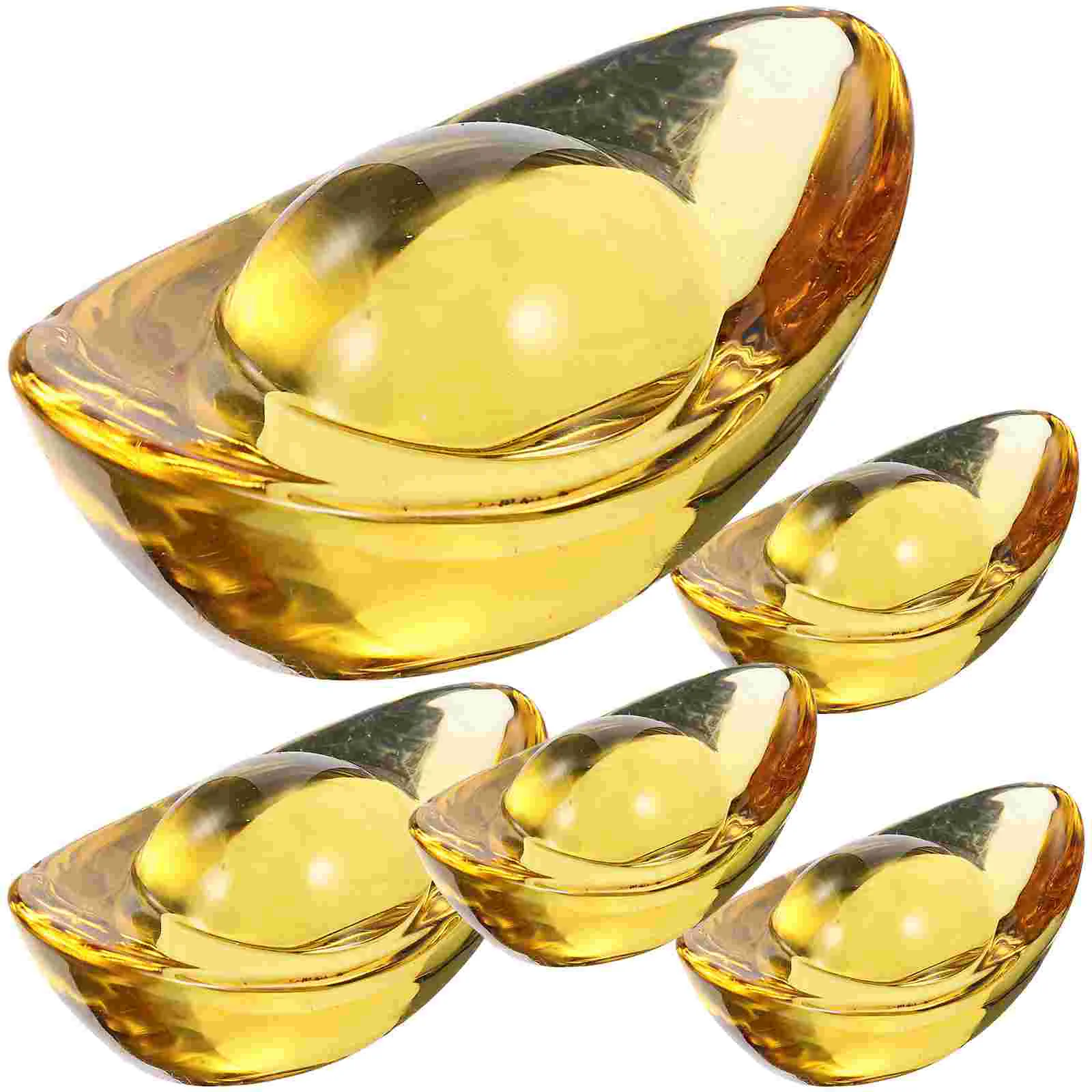 

Ingot Decor Golden Tone Craft Adornment Scene Office Creative Desktop Decorative Crystal Statue Modeling Ornament