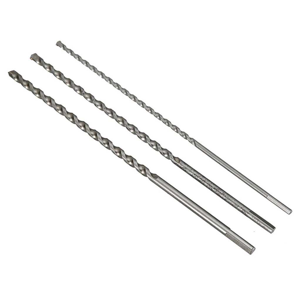 

3pcs 300mm Long Electric Hammer SDS Plus Drill Bit Masonry Concrete Impact Drill Bit Triangle Shank 6/8/10mm Drilling Bits