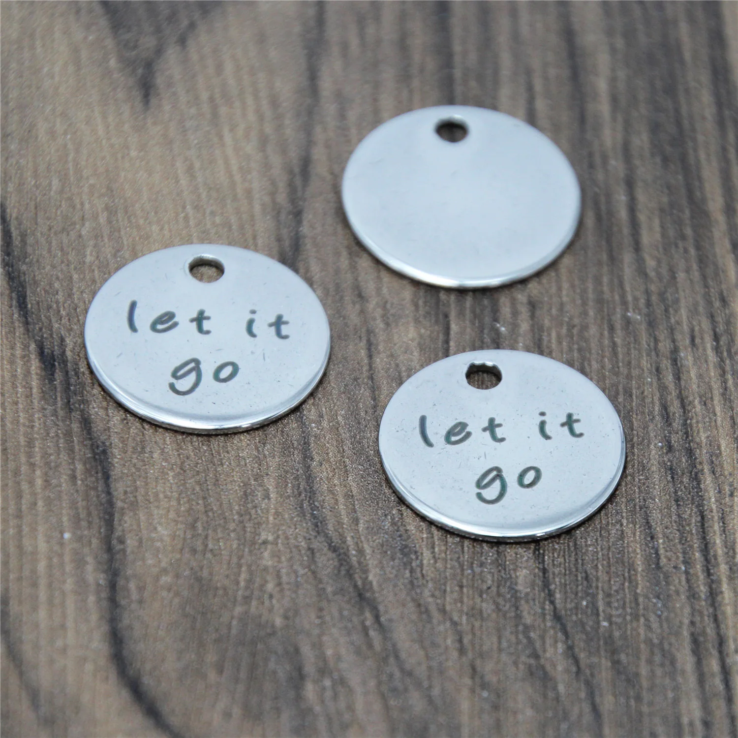 

10pcs let it go silver tone message charm pendant 20mm