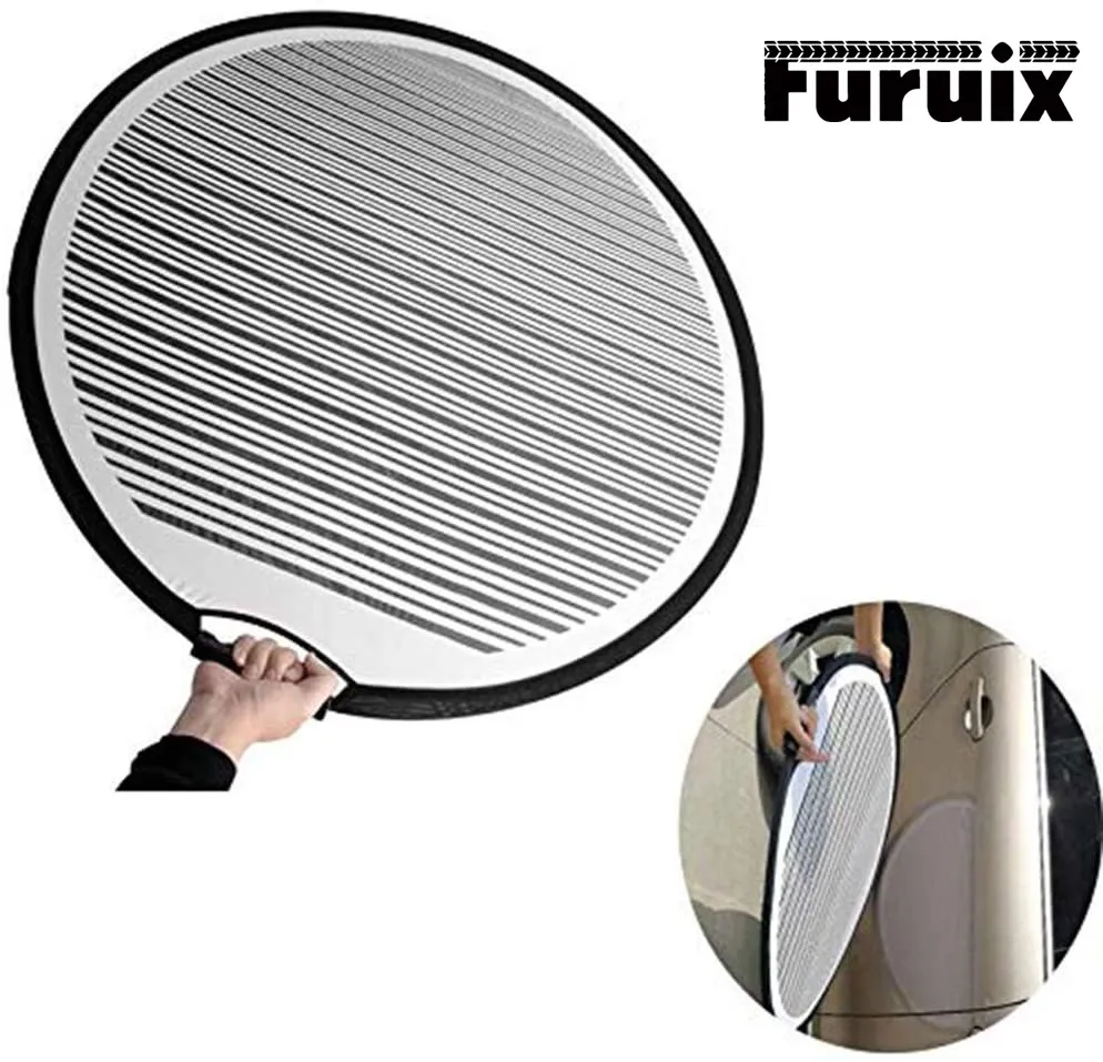 FURUIX 80cm Circular Striped Flexible Foldable Lined Reflector Board Dent Panel Portable Designed Light Board Led