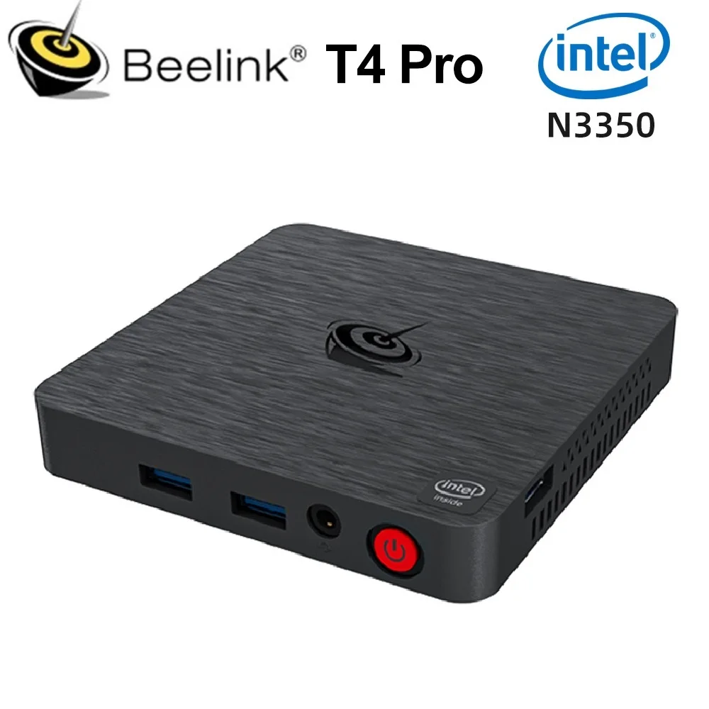 Beelink t4 Pro Mini pc Intel Celeron N3350 Windows 10 4gb Ddr4 64gb Emmc Suporta Dupla Hdmi Usb 3.0 2.4g 5.8g Wifi Bt4.0 pk Ak3v