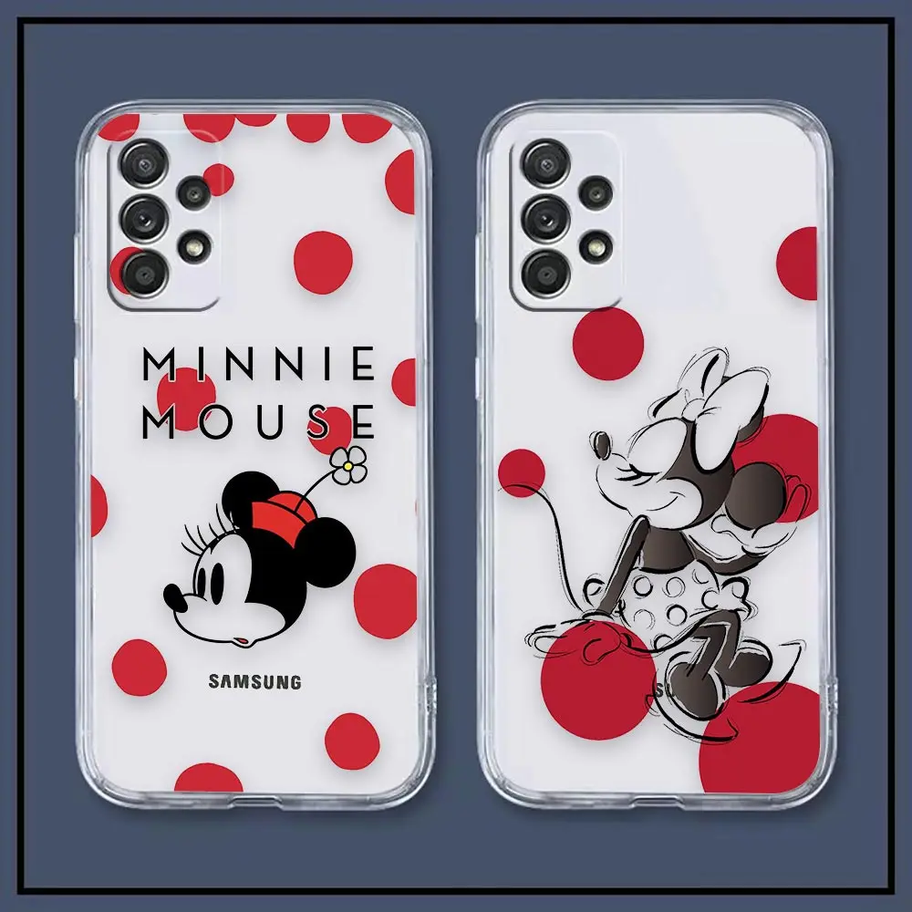 

Clear A73 Case For Samsung A81 A73 A72 A71 A53 A52 A51 A50 A50S A42 A33 A32 A21 A30 A30S A23 A22 5G 4G Case Funny Mickey Minnie