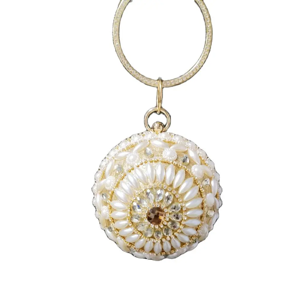 

DG PEAFLOWL Pearl Crystal Handbags Tassels Shoulder Bags Luxury Ball Bags Designer tote Women Bags Round bag