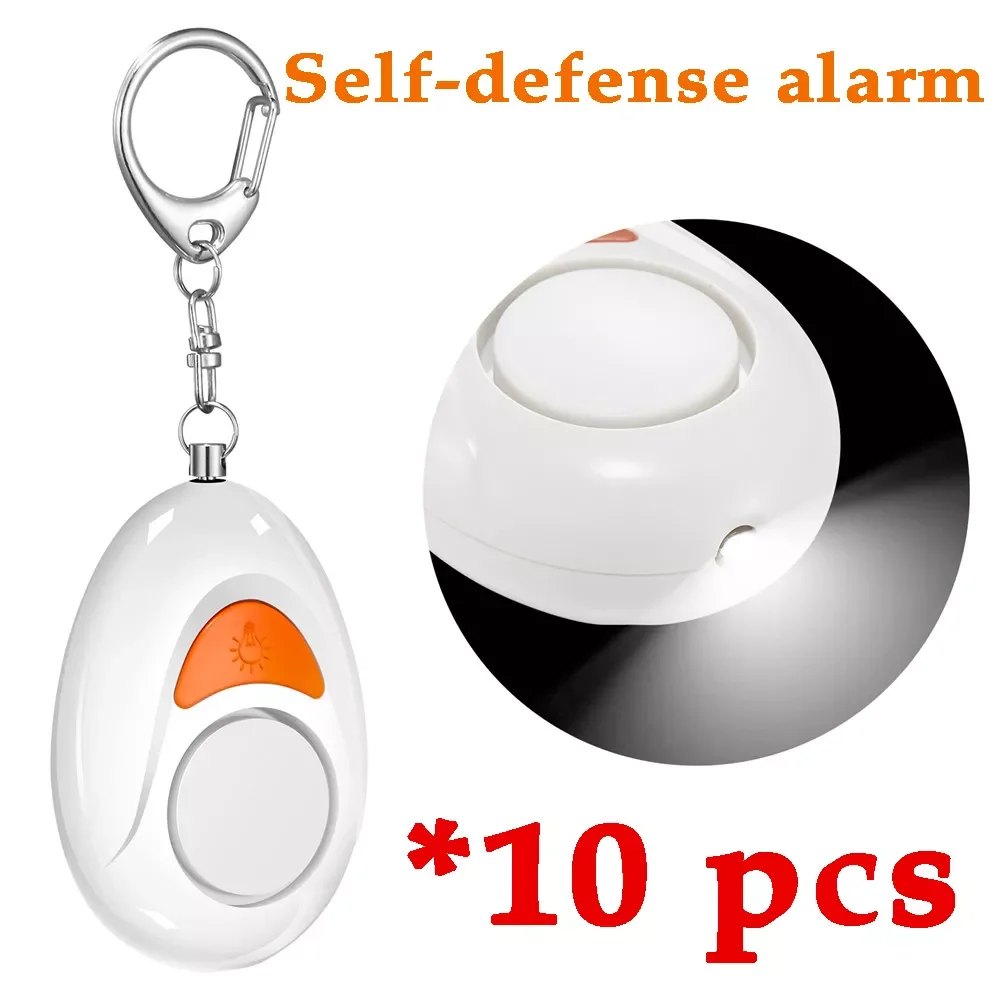 

10pcs Cheap Protable Personal alarm self defense security protection 125dB Loud Women Girl Alarm With LED Keychain Protect Alert