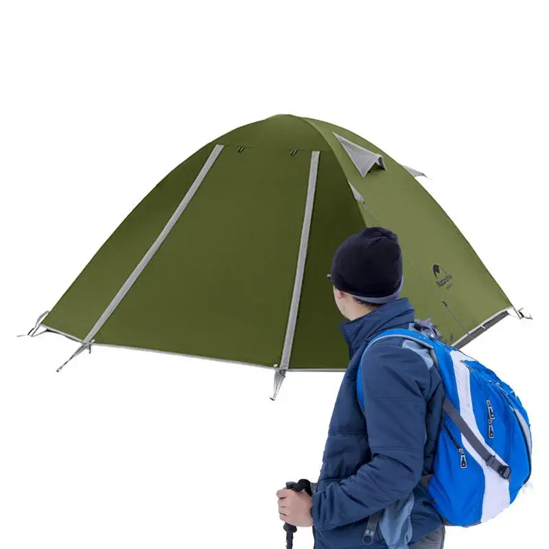 

Camping Tent 2 Person Lightweight Backpacking Tent Waterproof Windproof Two Doors Easy Setup Outdoor Shelter For Camping Travel