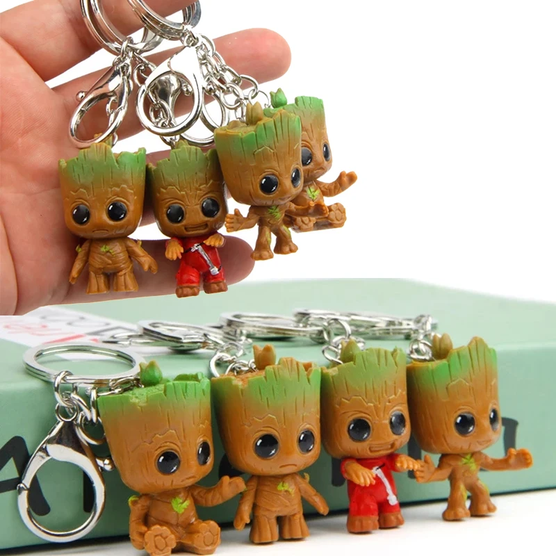 

Disney Marvel Groot Keychain Toys for Women Men Kids Boy Girl Groot Tree Man Keychain Backpack Pendant Cartoon Figure Toy Gift