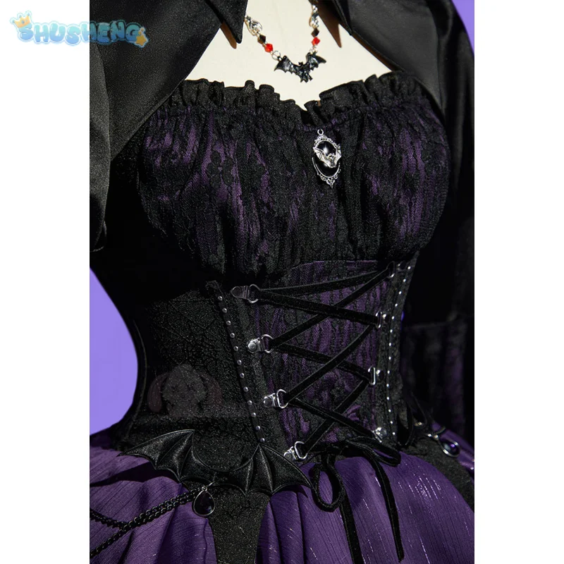 Monster Cos High Elissabat Косплей Костюм Женский Хэллоуин вечерние фантазийная форма платье реквизит носки брошь Лолита сладкий новый комплект (art.: 3920d18f22bf8) - 3920d18f22bf8