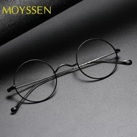 japan luxury brand design mens retro round titanium frame eyeglasses handmade women vintage optical myopia prescription glasses