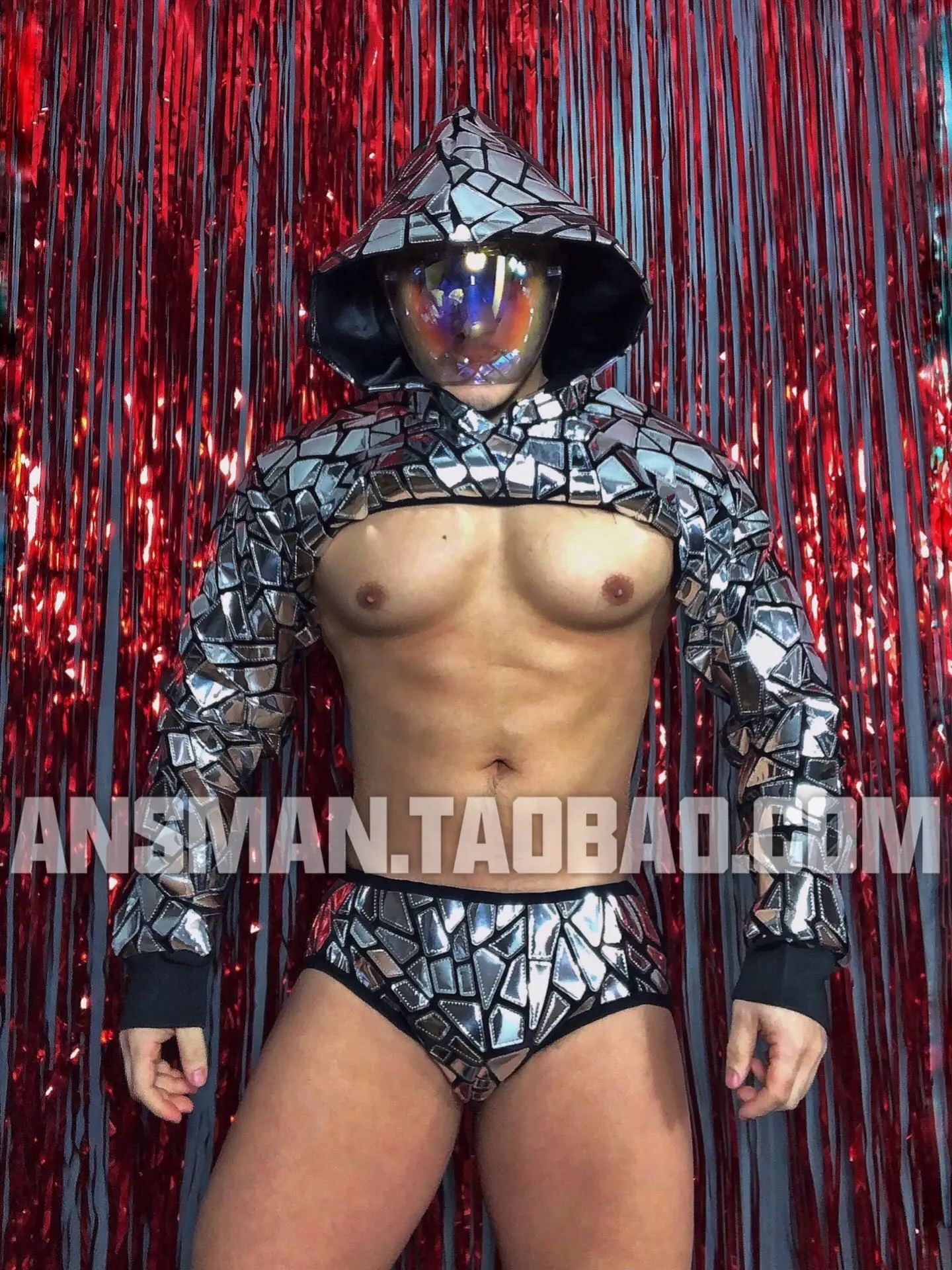 Роскошный дизайн мужской комплект серебряное зеркало мужская толстовка с