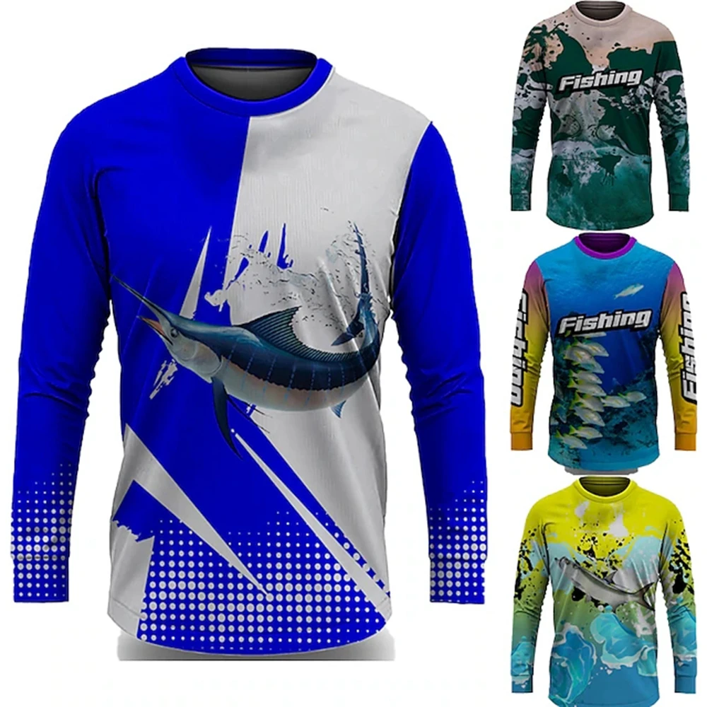 

New Men's Fishing Shirt Ocean Fishing Enthusiasts Outdoor Sports Tops,Running T-Shirts UPF50+ Men's Camouflage Tee Fishing Shirt