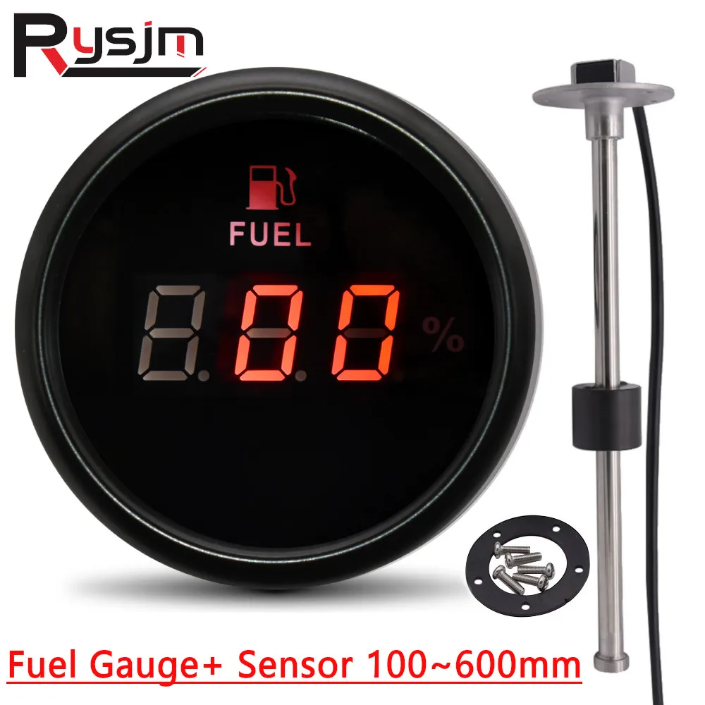 

Универсальный датчик уровня топлива для лодки и автомобиля с индикатором, измеритель уровня топлива 0 ~ 190 Ом, 52 мм, датчик уровня топлива 0 ~ 100...
