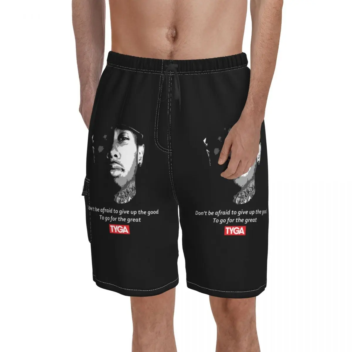 

TYGA Rap Singer Music Board Shorts last kings crash black ayy macarena Beach Short Pants High Quality Comfortable Swim Trunks