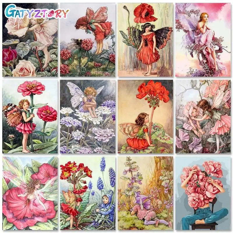 

GATYZTORY 60x75cm Frame Painting By Numbers Girl Handpainted Picture Paint DIY Coloring By Numbers For Adults Crafts Home Decor