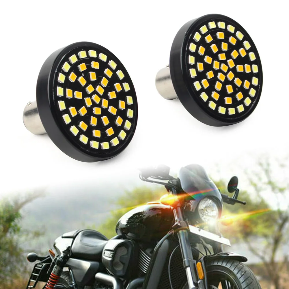 

2PCS Motorcycle Switchback 1157 48-SMD LED DRL Turn Signal Lights For Harley Softail Dyna Sportster Street Road Glide 2013-up
