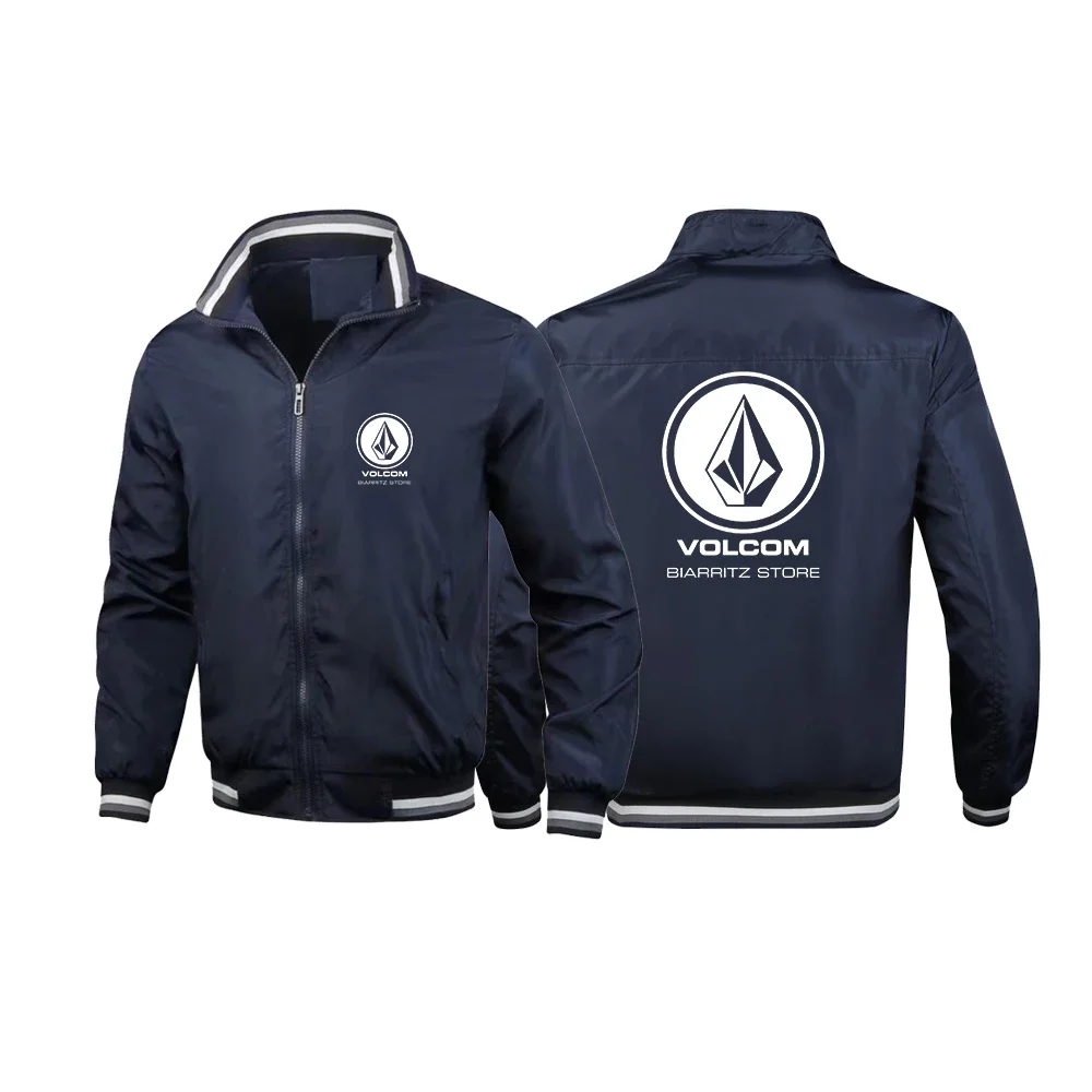 Hot Sale Autumn Men's VOLCOM Jacket Casual Splicing Baseball Stand Collar Sports Mountain High Quality Coat