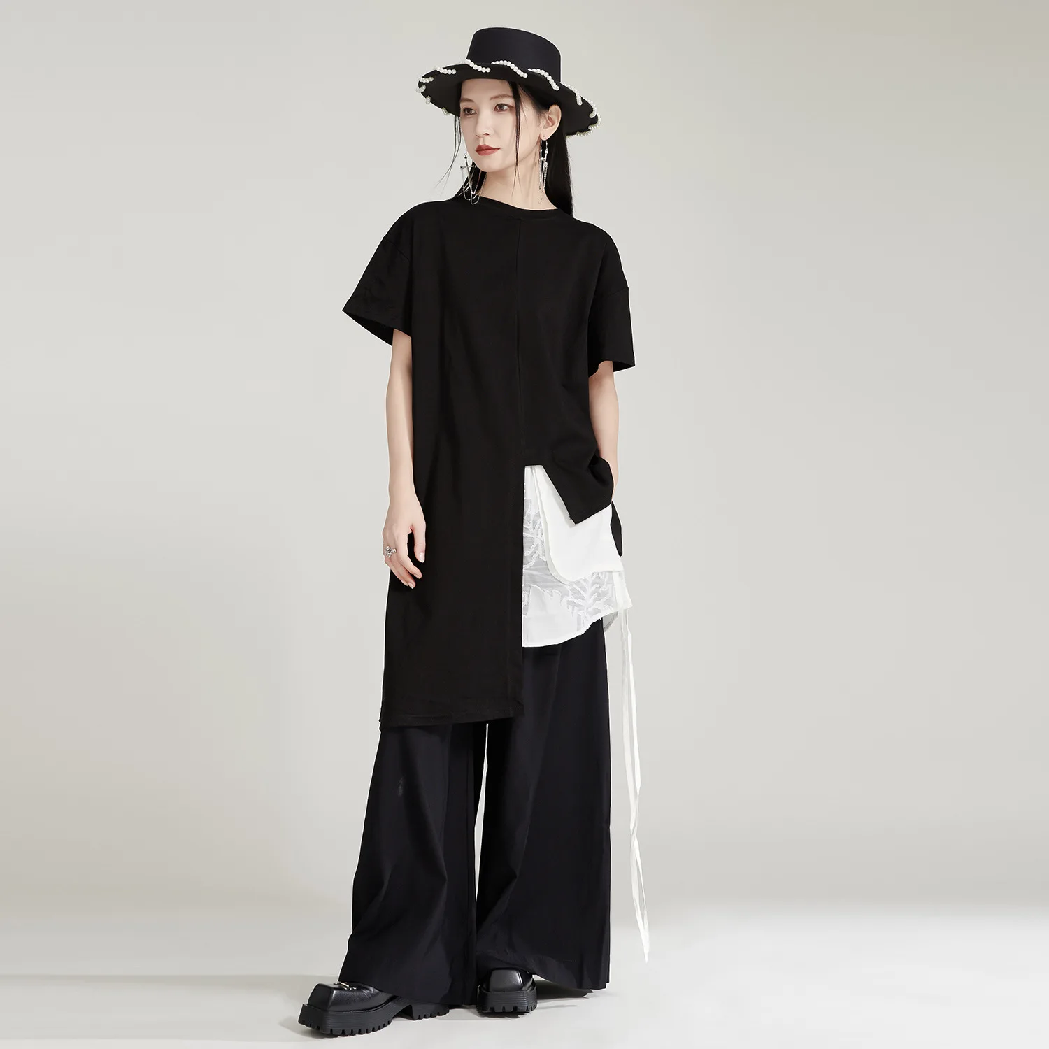 Женская футболка с коротким рукавом и круглым вырезом однотонная свободная