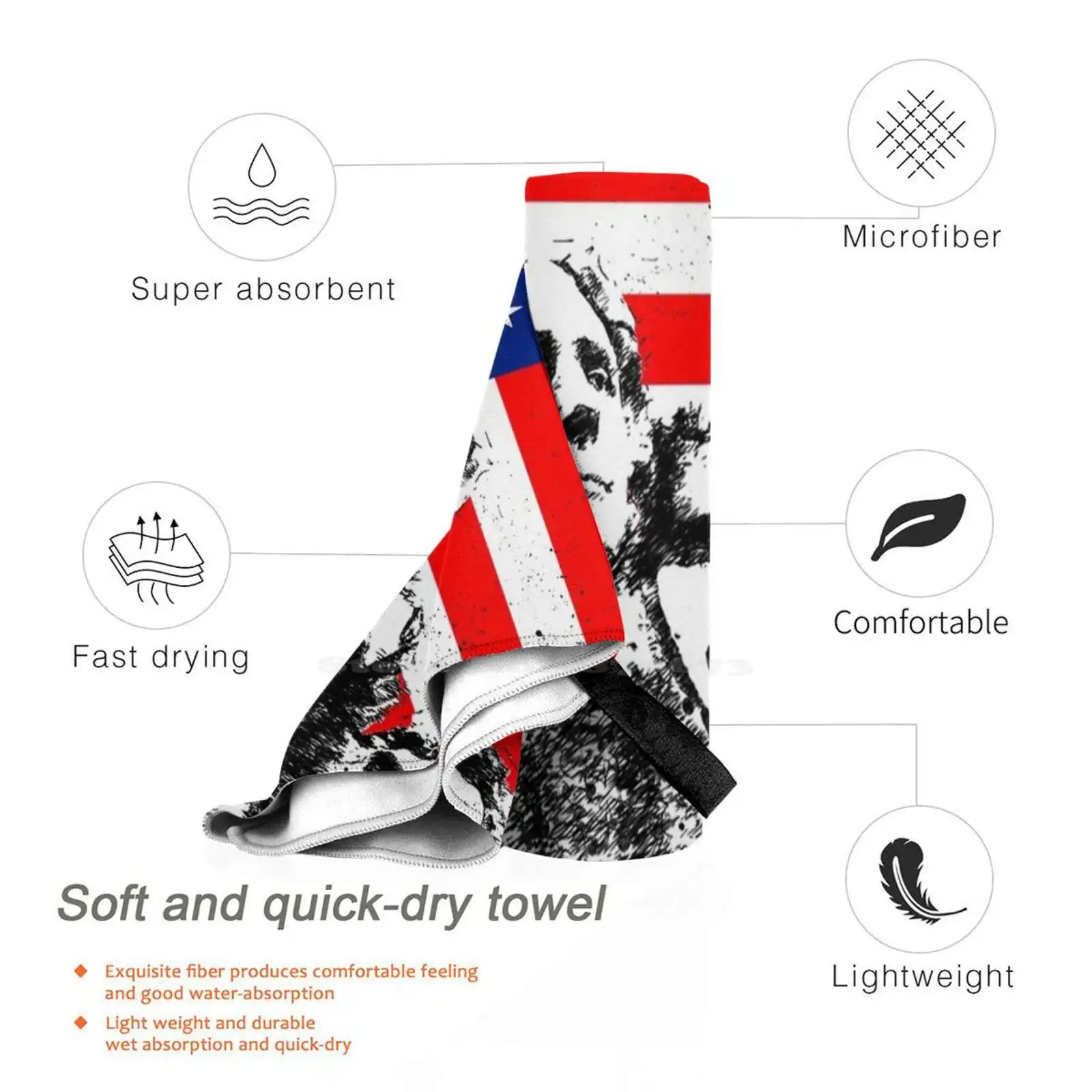 Крепление с флагом США Rushmore на заказ Мягкие спортивные полотенца для дома и улицы