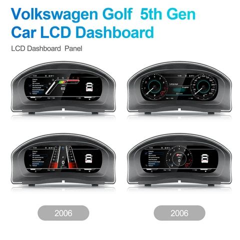 AUTONTL автомобильный ЖК-цифровой кластер для Volkswagen Golf 5 2006, цифровая приборная панель, приборная панель, встроенный автомобильный спидометр Carplay