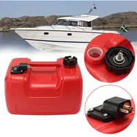 12L Portable Boat Yacht Engine Marine Outboard Fuel Tank Oil Box With Connector Red Plastic Anti-static Corrosion-resistant