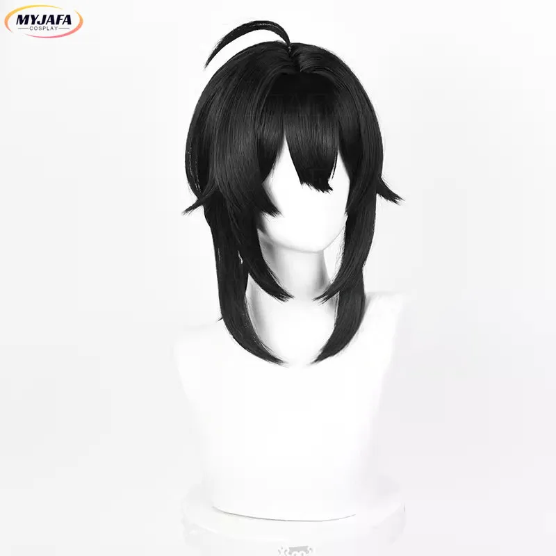 Парик Грейс Ховард для косплея аниме длинный черный с косичкой парик